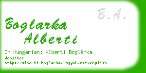 boglarka alberti business card