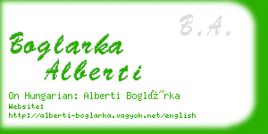 boglarka alberti business card